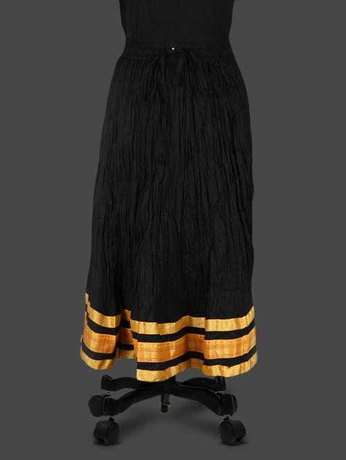 zari border solid black ethnic cotton kurta - 1136041 - Very Small Image - 1