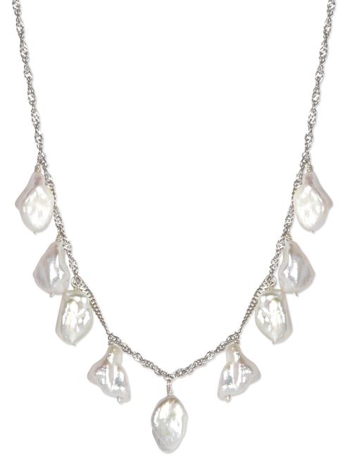 keshi pearl drops on sterling silver neckpiece - 1136372 - Very Small Image - 1