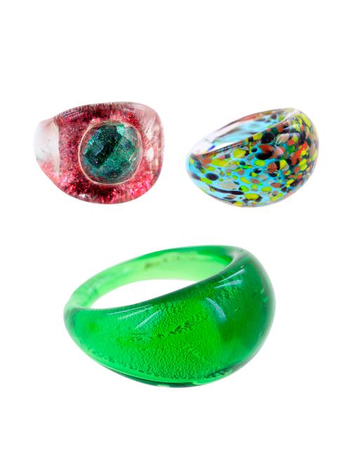 multi colored glass ring - 11366630 - Very Small Image - 1
