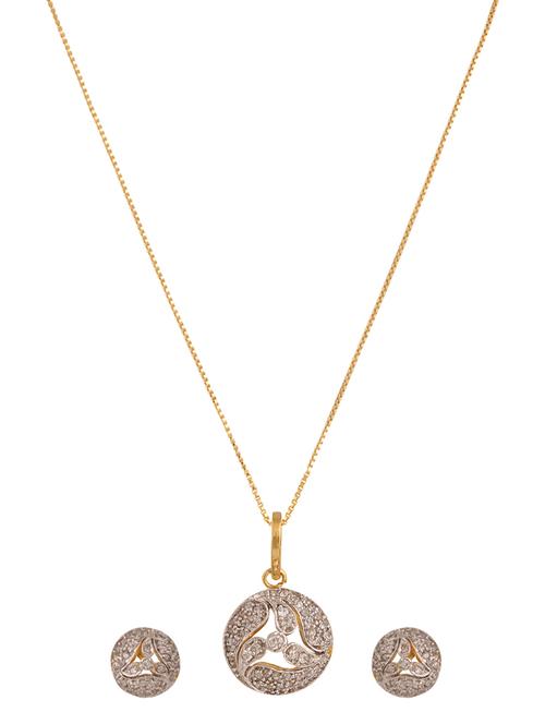 white gold plated pendant and earrings - 11367182 - Very Small Image - 1