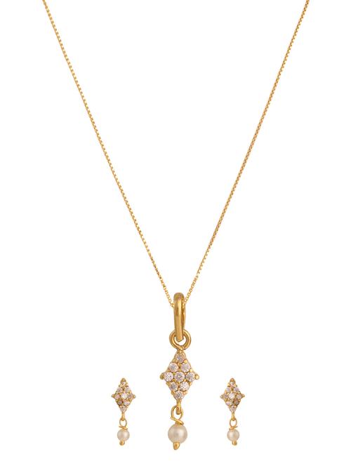 white gold plated pendant and earrings - 11367183 - Very Small Image - 1