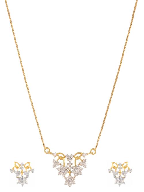 white gold plated pendant and earrings - 11368947 - Very Small Image - 1