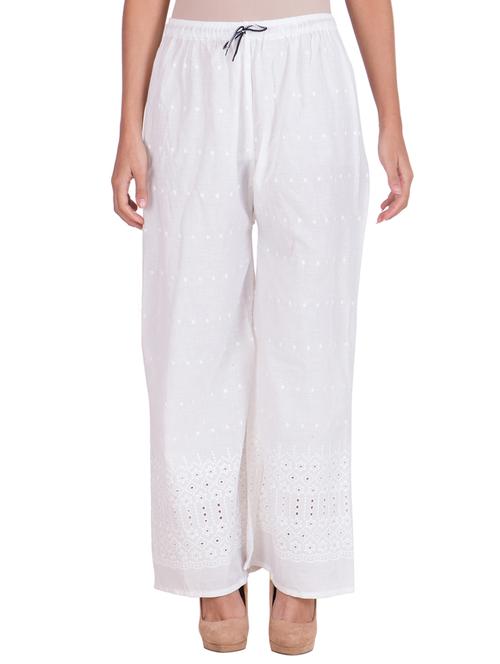 solid white cotton palazzo - 11369124 - Very Small Image - 1