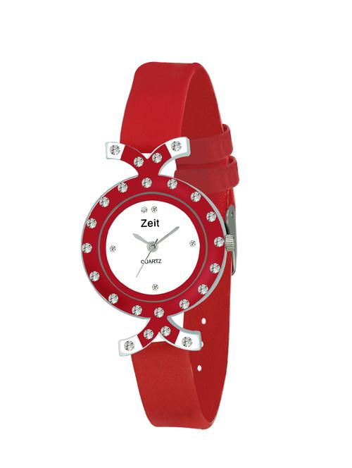 zeit red pu analog watch for women - 11369902 - Very Small Image - 1