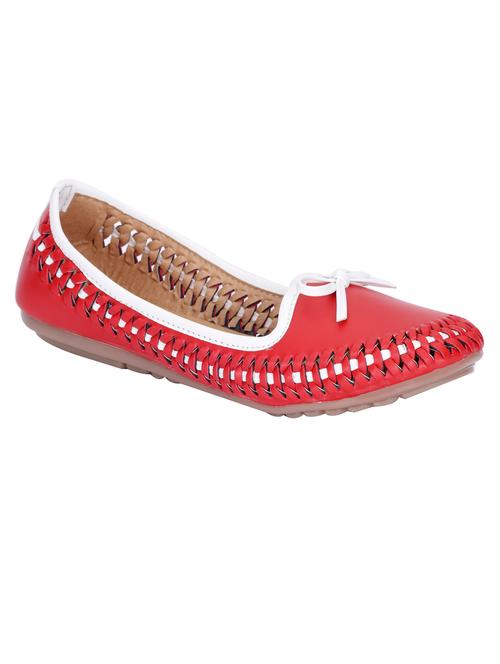 red faux leather slip on ballerina - 11373274 - Very Small Image - 1