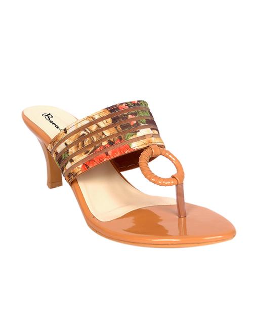 brown floral faux leather sandals - 11374303 - Very Small Image - 1
