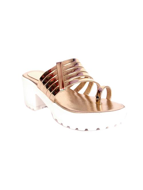 gold faux leather sandals - 11374319 - Very Small Image - 1