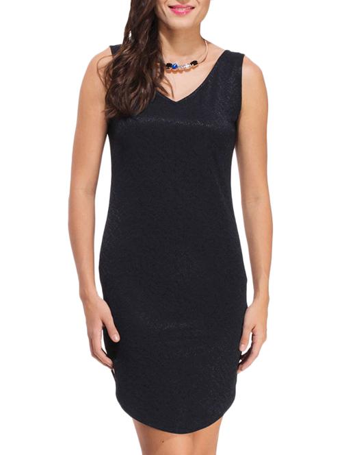 v-neck curved hem sheath dress - 11375103 - Very Small Image - 1