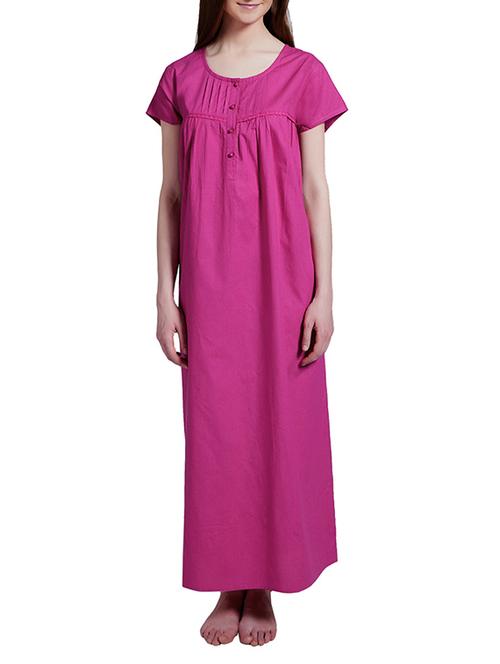 pink color, cotton nighty - 11375279 - Very Small Image - 1