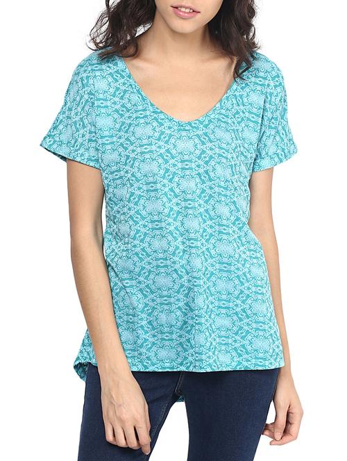 green color, cotton printed top - 11378752 - Very Small Image - 1