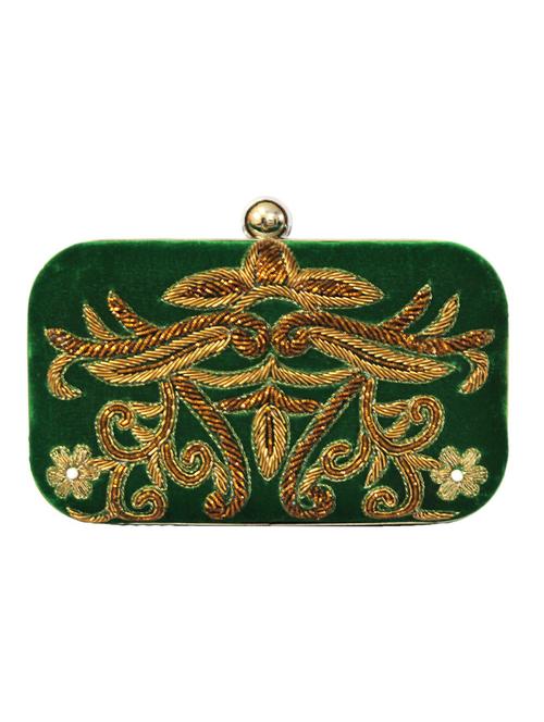 green color, leatherette box clutch - 11378888 - Very Small Image - 1