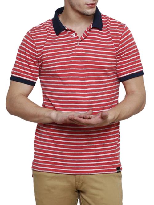 red cotton striped t-shirt - 11379707 - Very Small Image - 1