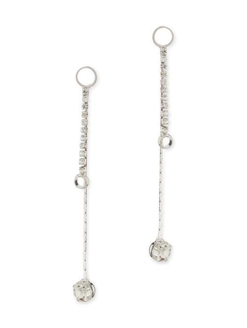 Silver Brass Drop Earrings - 11381543 - Very Small Image - 1