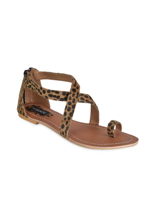 animal printed cross strap sandals - 1138310 - Very Small Image - 1