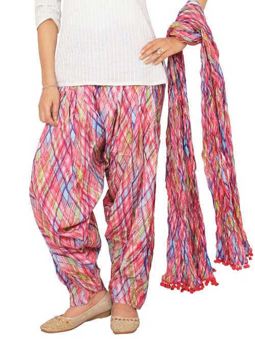 pink color, cotton patiyala salwar and dupatta set - 11392593 - Very Small Image - 1