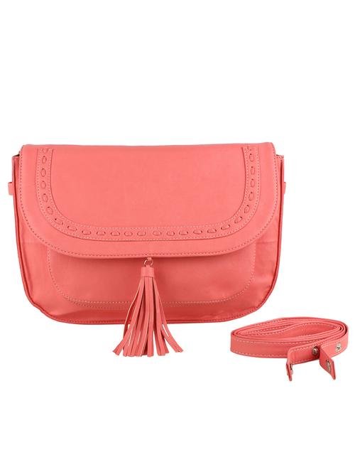 dark peach rexine sling bag - 11393119 - Very Small Image - 1