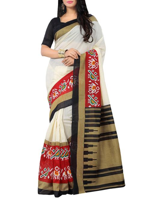 white  silk bhagalpuri saree with blouse - 11400051 - Very Small Image - 1