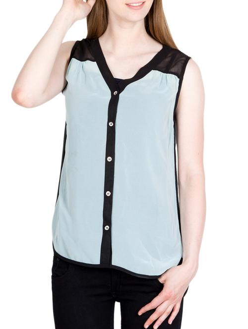 light blue georgette regular shirt - 11401962 - Very Small Image - 1