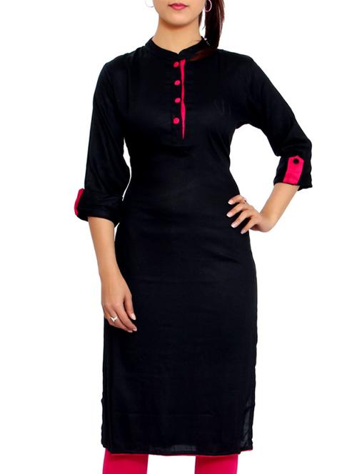 black viscose kurta - 11403363 - Very Small Image - 1