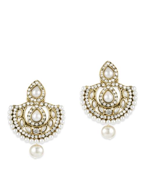 white gold plated chandballi earring - 11403682 - Very Small Image - 1