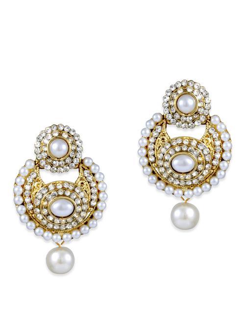 white gold plated chandballi earring - 11403685 - Very Small Image - 1