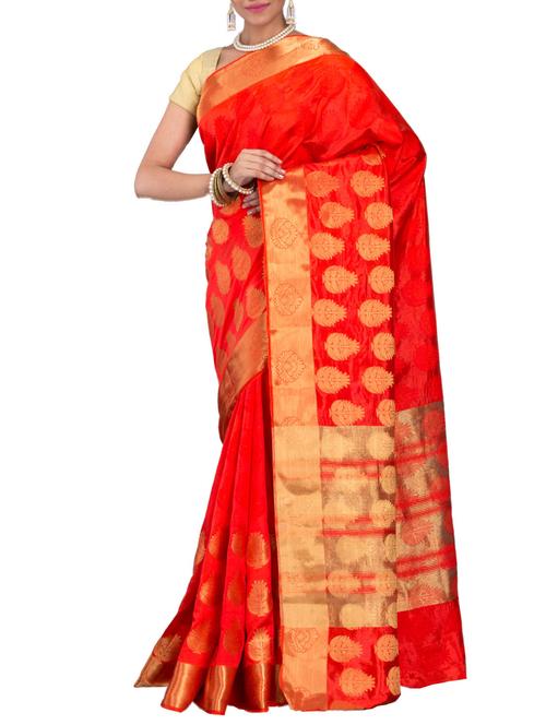 red silk saree - 11404739 - Very Small Image - 1