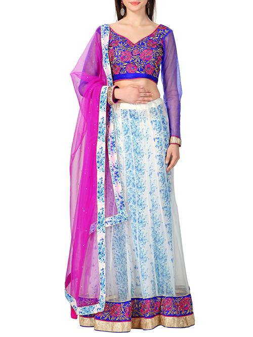 white net lehenga - 11406082 - Very Small Image - 1