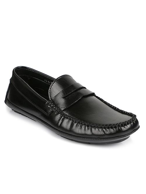 black faux leather slip on loafers - 11411643 - Very Small Image - 1