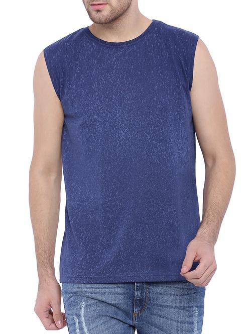 solid blue cotton t-shirt - 11412560 - Very Small Image - 1