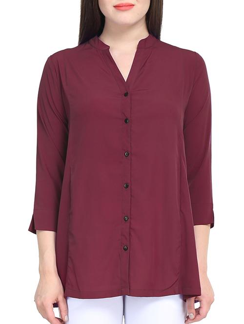 polyester mandarine collar shirt - 11418301 - Very Small Image - 1