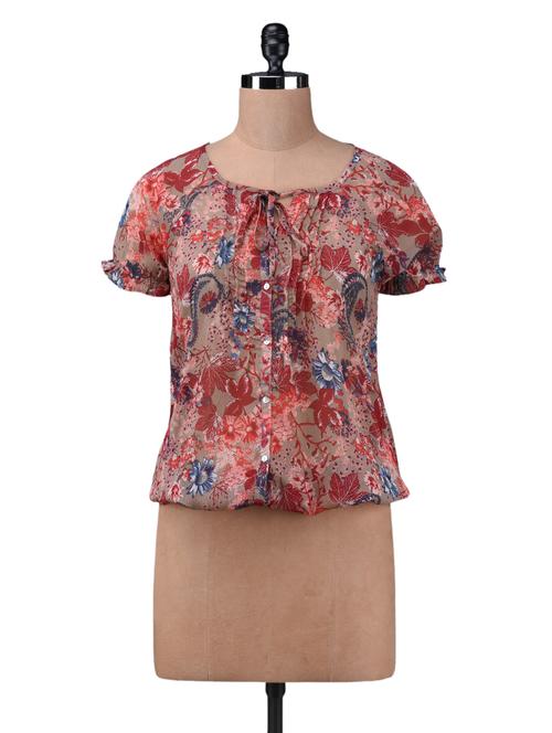 paisley printed chiffon multicolor top - 1142136 - Very Small Image - 1
