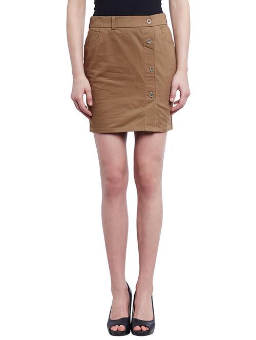 brown cotton pencil  skirts - 11428277 - Very Small Image - 1