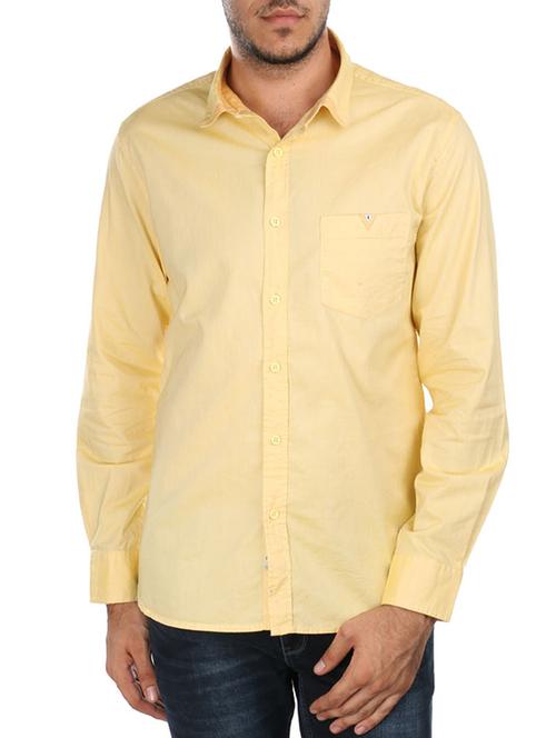 yellow cotton casual shirt - 11429275 - Very Small Image - 1
