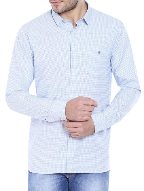 blue cotton casual shirt - 11429306 - Very Small Image - 1