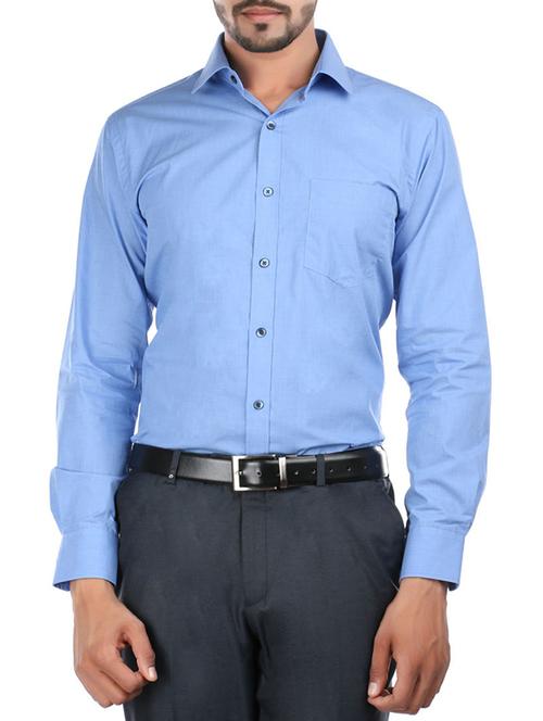 light blue cotton casual shirt - 11429310 - Very Small Image - 1
