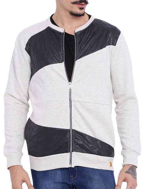 grey cotton casual jacket - 11429601 - Very Small Image - 1