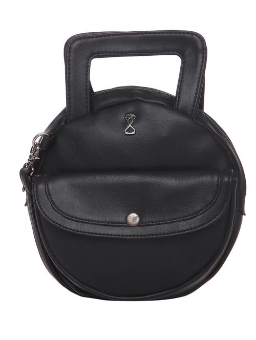 solid black leatherette sling bag - 11429678 - Very Small Image - 1