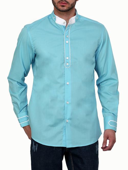 light blue solid casual shirt - 11429740 - Very Small Image - 1