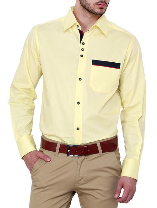 yellow solid casual shirt - 11429758 - Very Small Image - 1