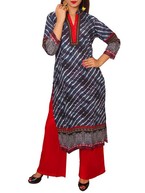 blue cotton kurta - 11436632 - Very Small Image - 1