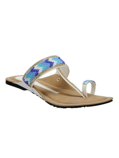 blue fabric kolhapuri - 11437137 - Very Small Image - 1