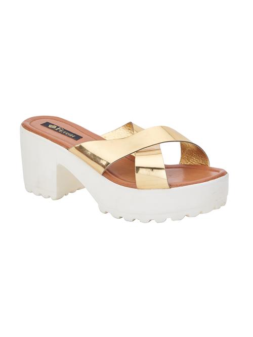 gold leatherette sandals - 11439466 - Very Small Image - 1