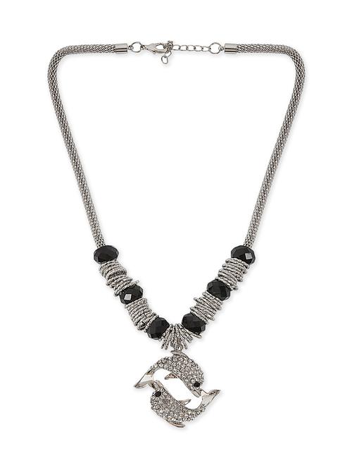 silver crystal short necklace - 11439696 - Very Small Image - 1