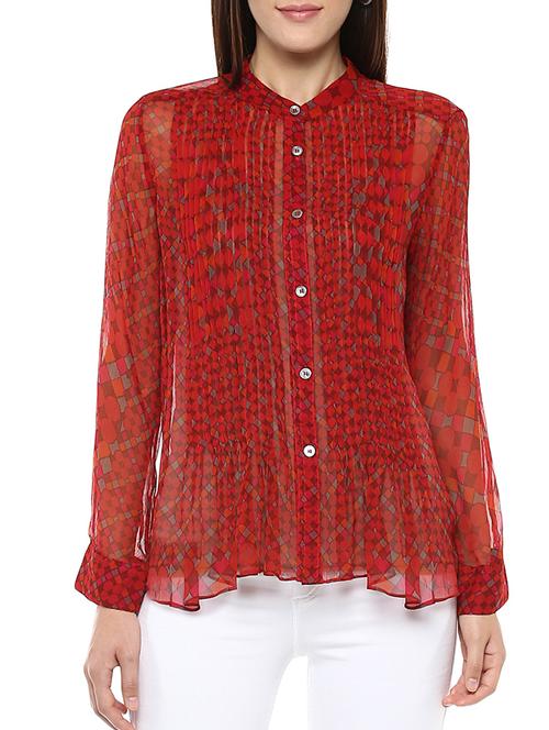red viscose regular shirt - 11439928 - Very Small Image - 1