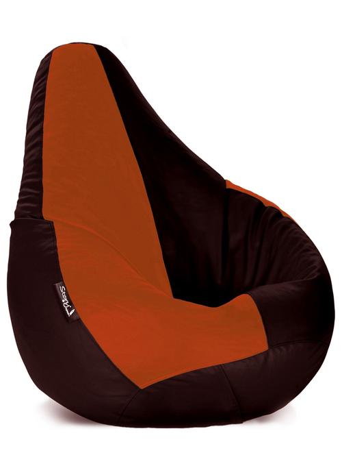 story @ home giant designer recliner bean bag green brown-rust faux leather bean bag chair - xl seriously man size bean bags - 11442612 - Very Small Image - 1