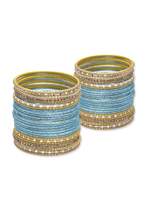 light blue and gold lacquer glass bangles - 11444067 - Very Small Image - 1