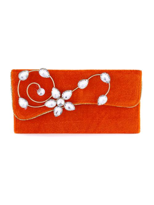 orange velvet clutch - 11444493 - Very Small Image - 1