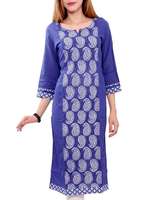 blue cotton kurta - 11444626 - Very Small Image - 1