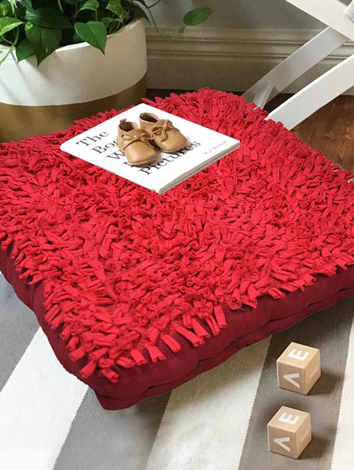 red cotton filled cushion - 11445085 - Very Small Image - 1