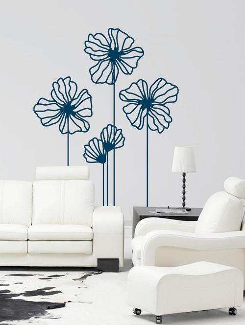 dark blue floral vinyl wall sticker - 1144652 - Very Small Image - 1